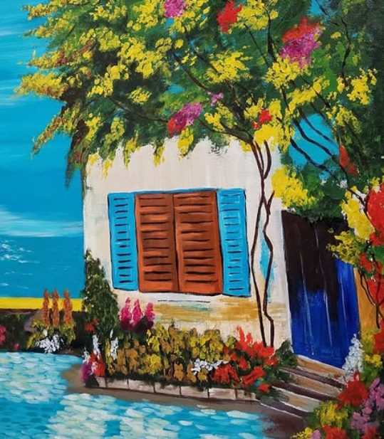 House with Blue Shutters