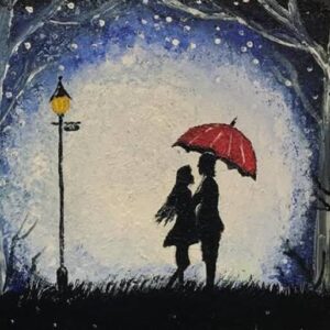 Romantic Couple Under An Umbrella