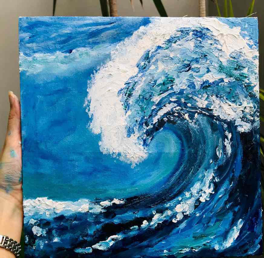 Wave of life. 12 x 12 inches