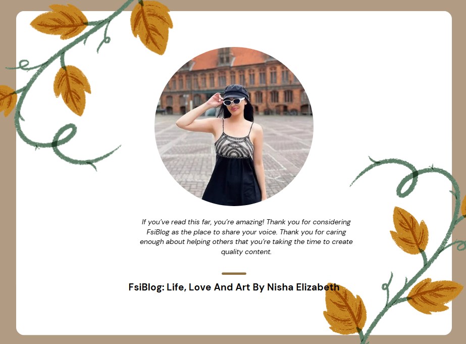 Final Thoughts By Nisha Elizabeth