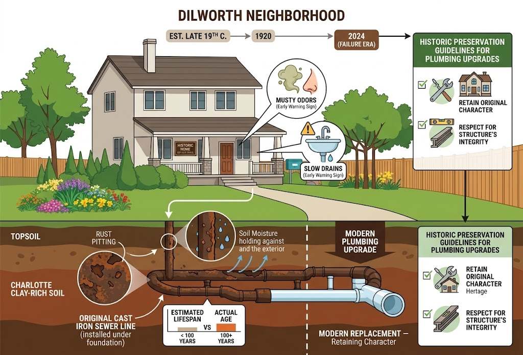Architectural Heritage of Dilworth and Aging Plumbing Infrastructure